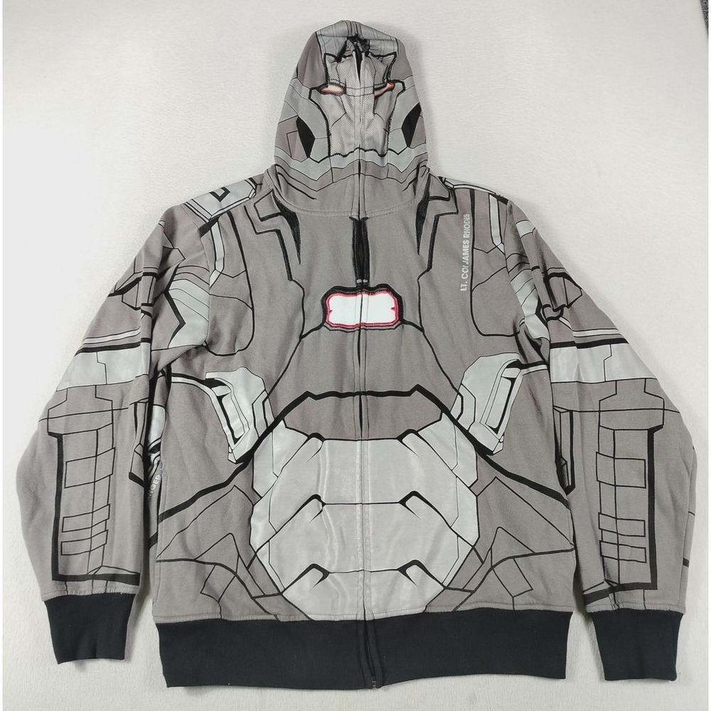 Iron Man 3 Hoodie Sweatshirt Mens Medium Gray War Machine Full Zip Costume